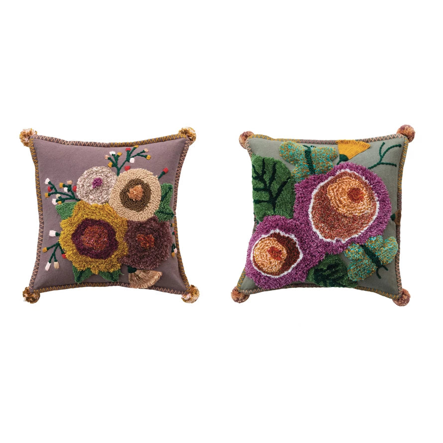 Bouquet - Embroidered Floral Pillow