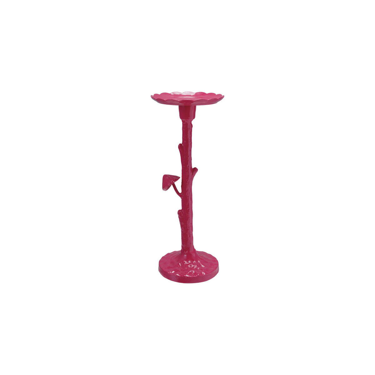 Pink Cast Iron w. Mushroom Taper/Pillar Candle Holder
