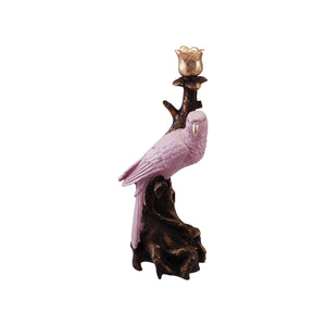 Pink Parrot Taper Candle Holder (2 Sizes)