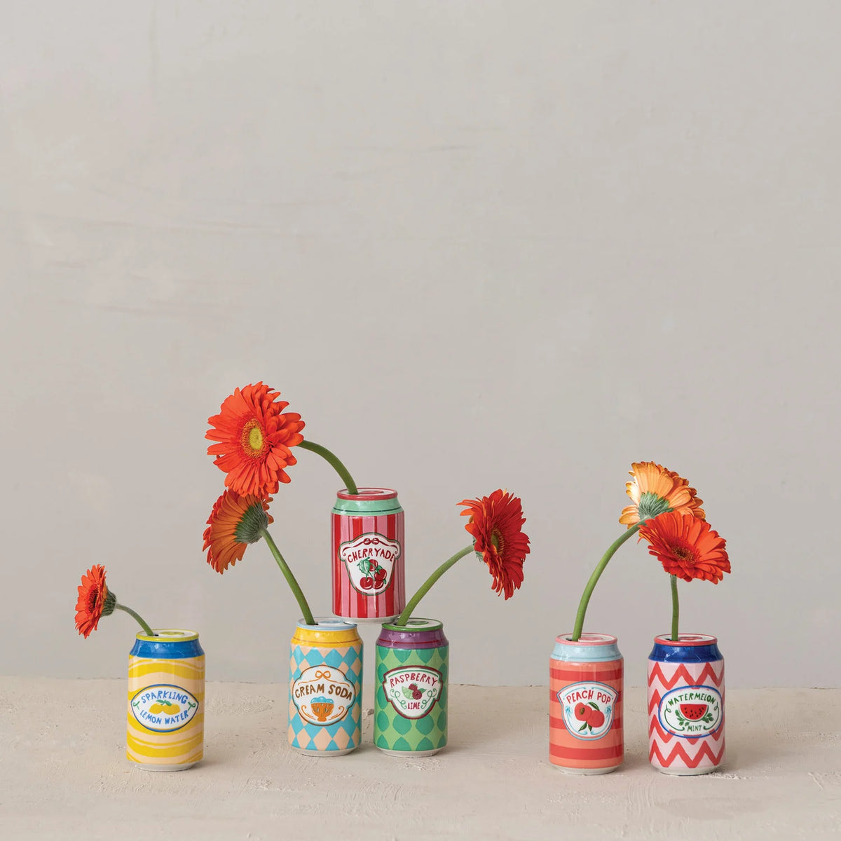 Stoneware Soda Can Vase (Multiple Styles)