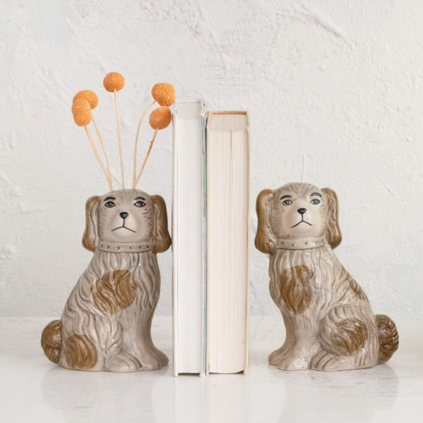 Dog Shaped Stoneware Vase in Brown (2 Styles)