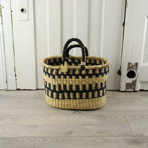 Oval Basket with Two Handles Medium - Natural Palette