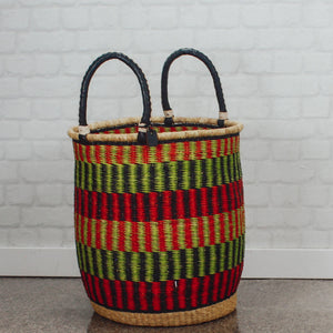 Tall Laundry Basket - Red Green & Black: Medium