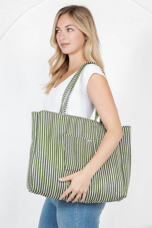 Jungle Safari Green Quilted Tote Bag