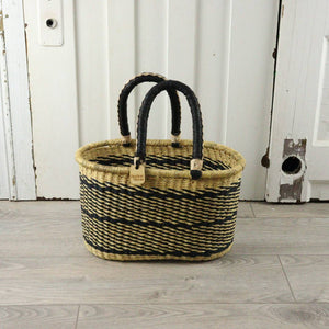 Oval Basket with Two Handles Large - Natural Palette: Natural Palette / Large