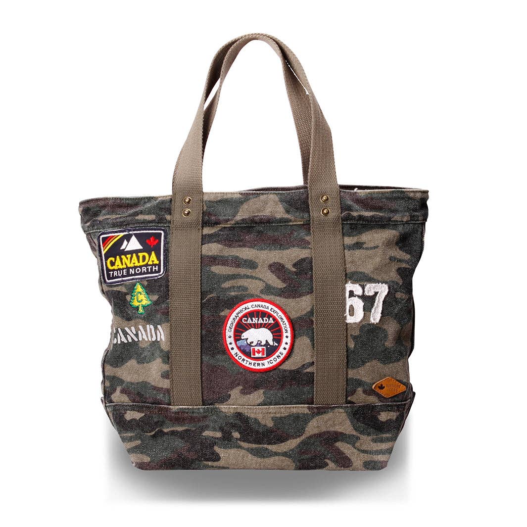 CANADA CAMOUFLAGE CANVAS TOTE BAG
