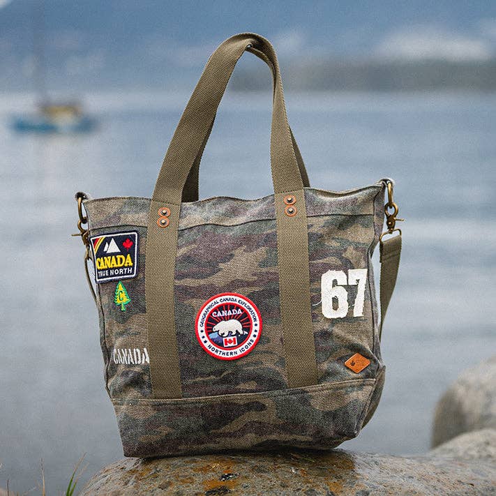 CANADA CAMOUFLAGE CANVAS TOTE BAG
