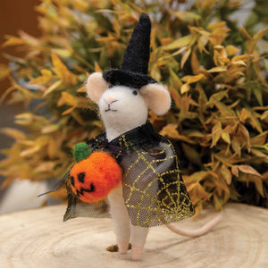 Felted Witch Mouse Ornament