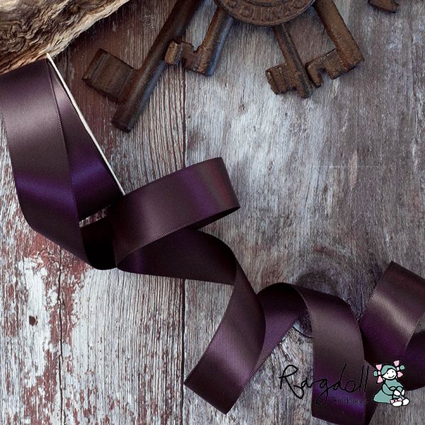 25mm Shadow Purple Satin Ribbon – 10 Metre Roll