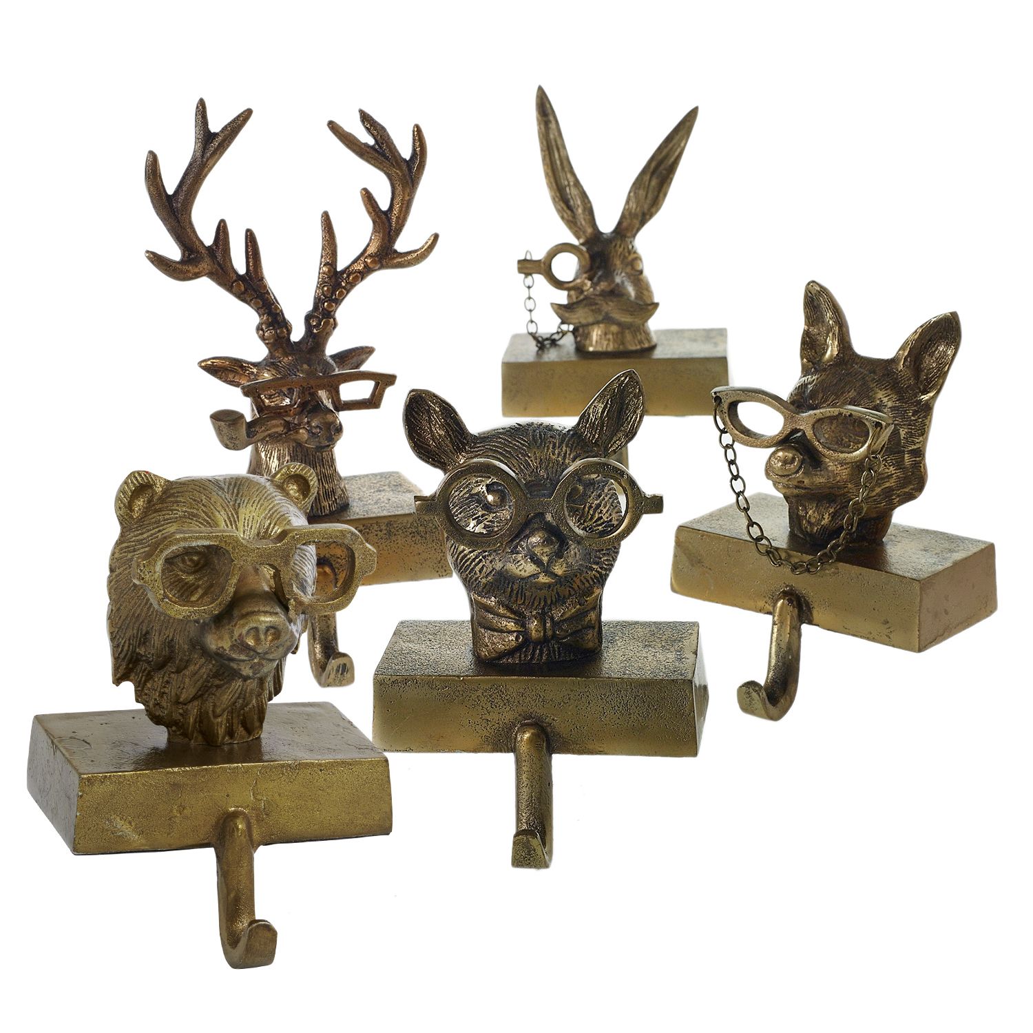 Brass Animals Stocking Holders