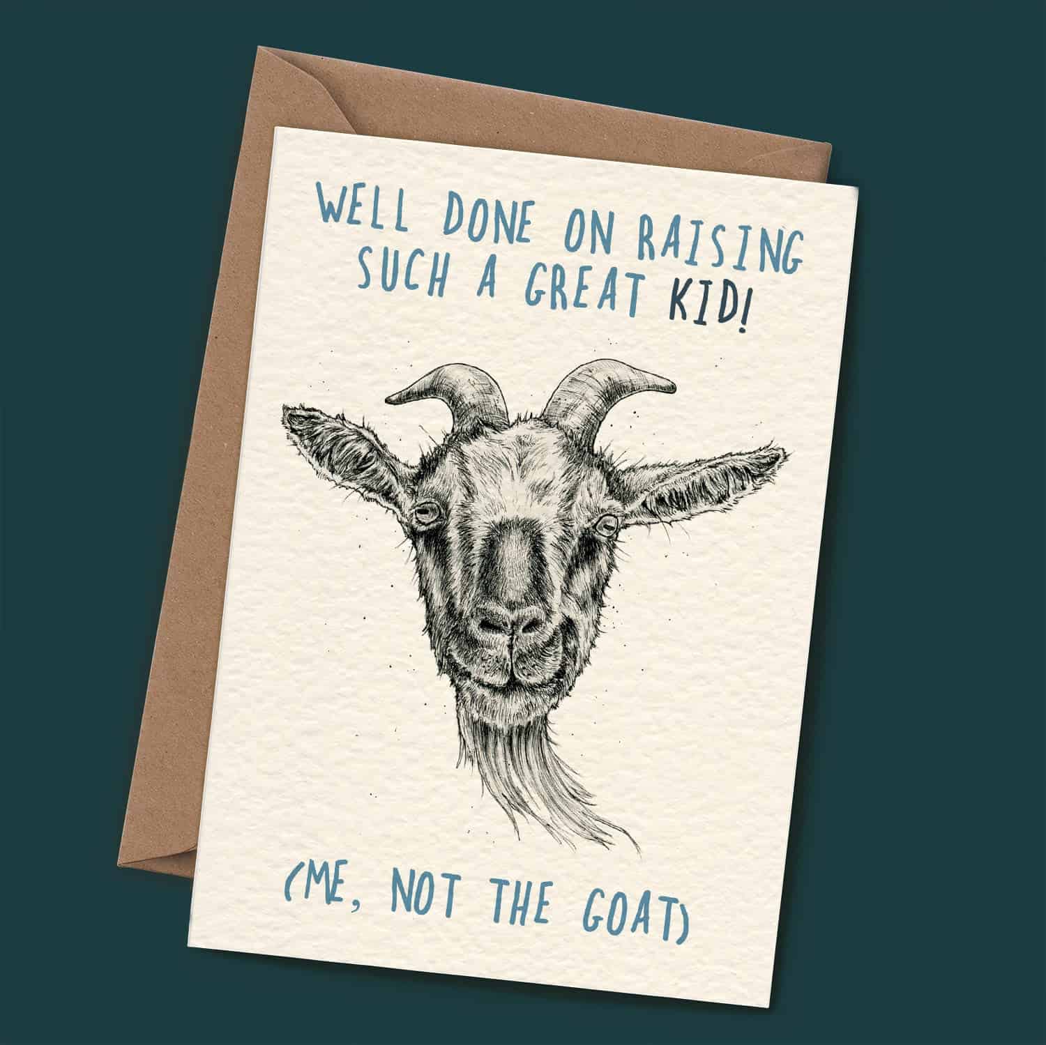 Goat Card - Mother's Day Card - Father's Day Card: 5" x 7"