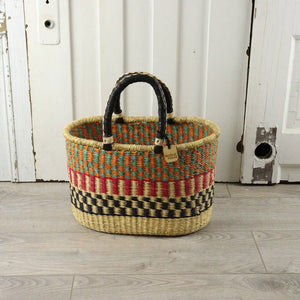 Oval Basket with Two Handles Small - Traditional Palette