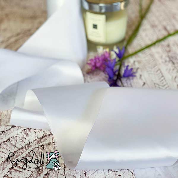 100mm White Satin Ribbon - 10 Metre Roll