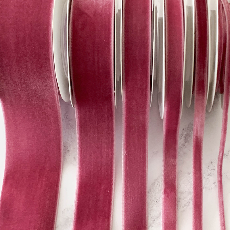 Antique Rose Velvet Ribbon 25mm  - 3 Meter Roll
