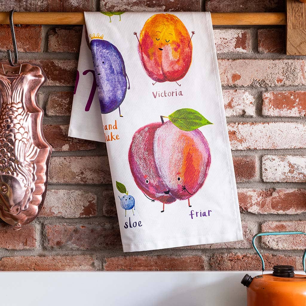 Plums Cotton Tea Towel