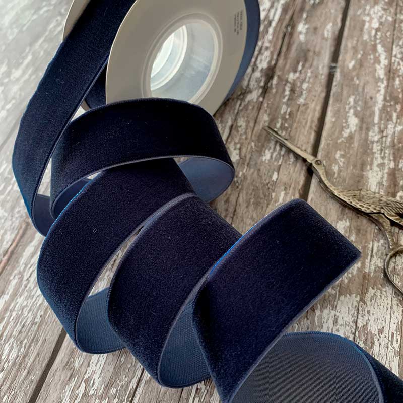 Navy Blue Velvet Ribbon 25mm  - 3 Meter Roll