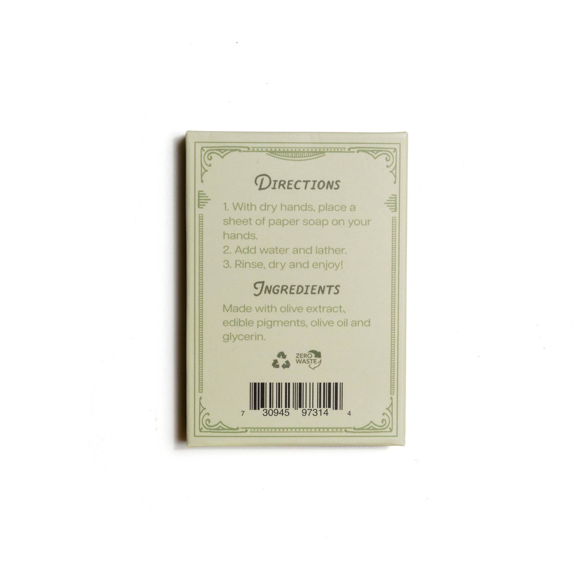 Olive Oil Travel paper Soap, 50 Sheets