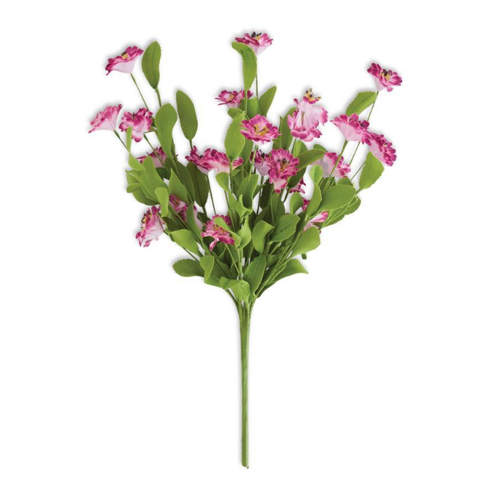 18 inch purple dianthus spray with Eva foliage