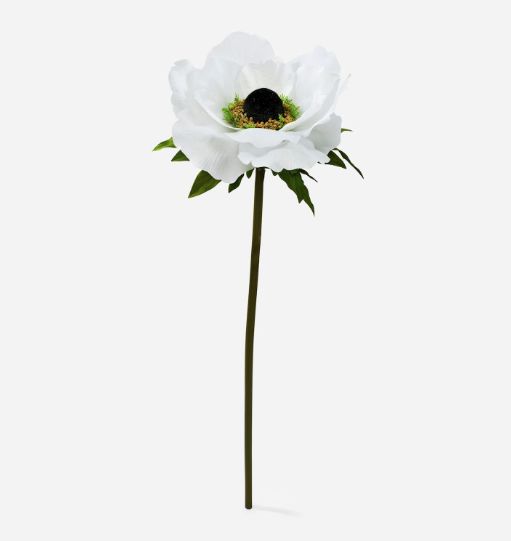 Faux Anemone Stem 2XL in White