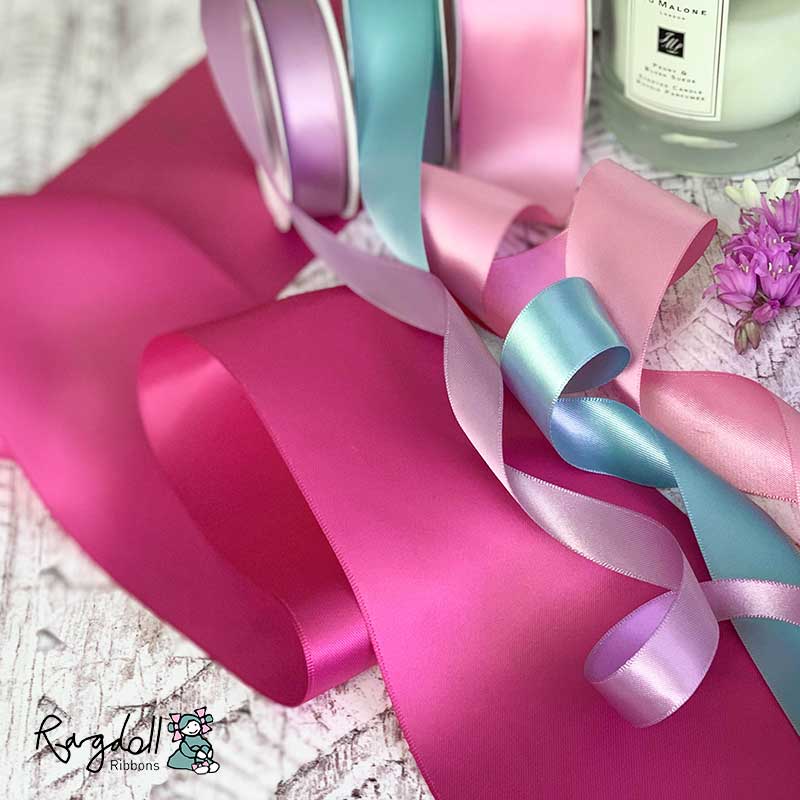 100mm Raspberry Rose Satin Ribbon - 10 Metre Roll
