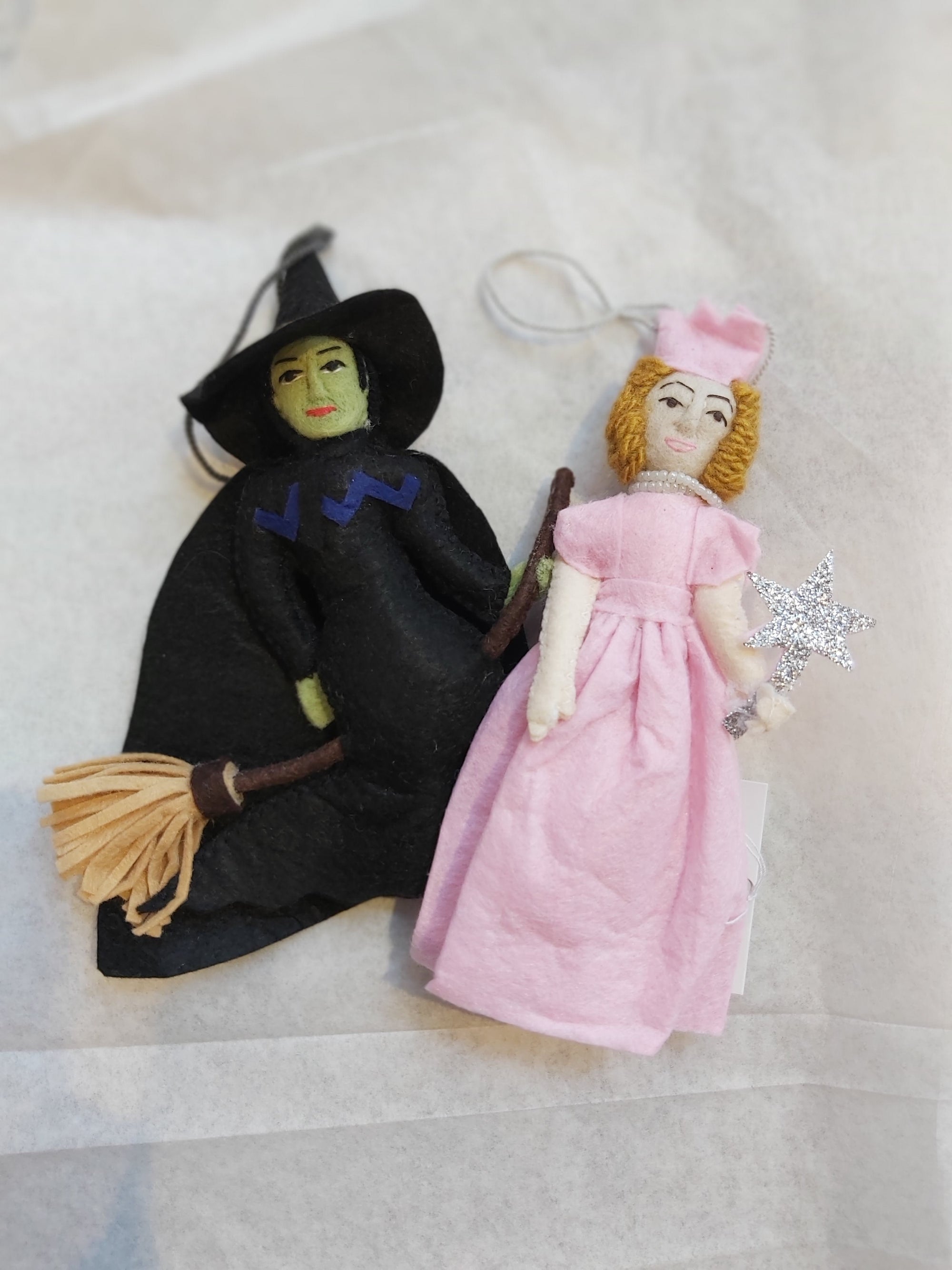 Good witch and wicked witch wizard of oz ornament set of 2