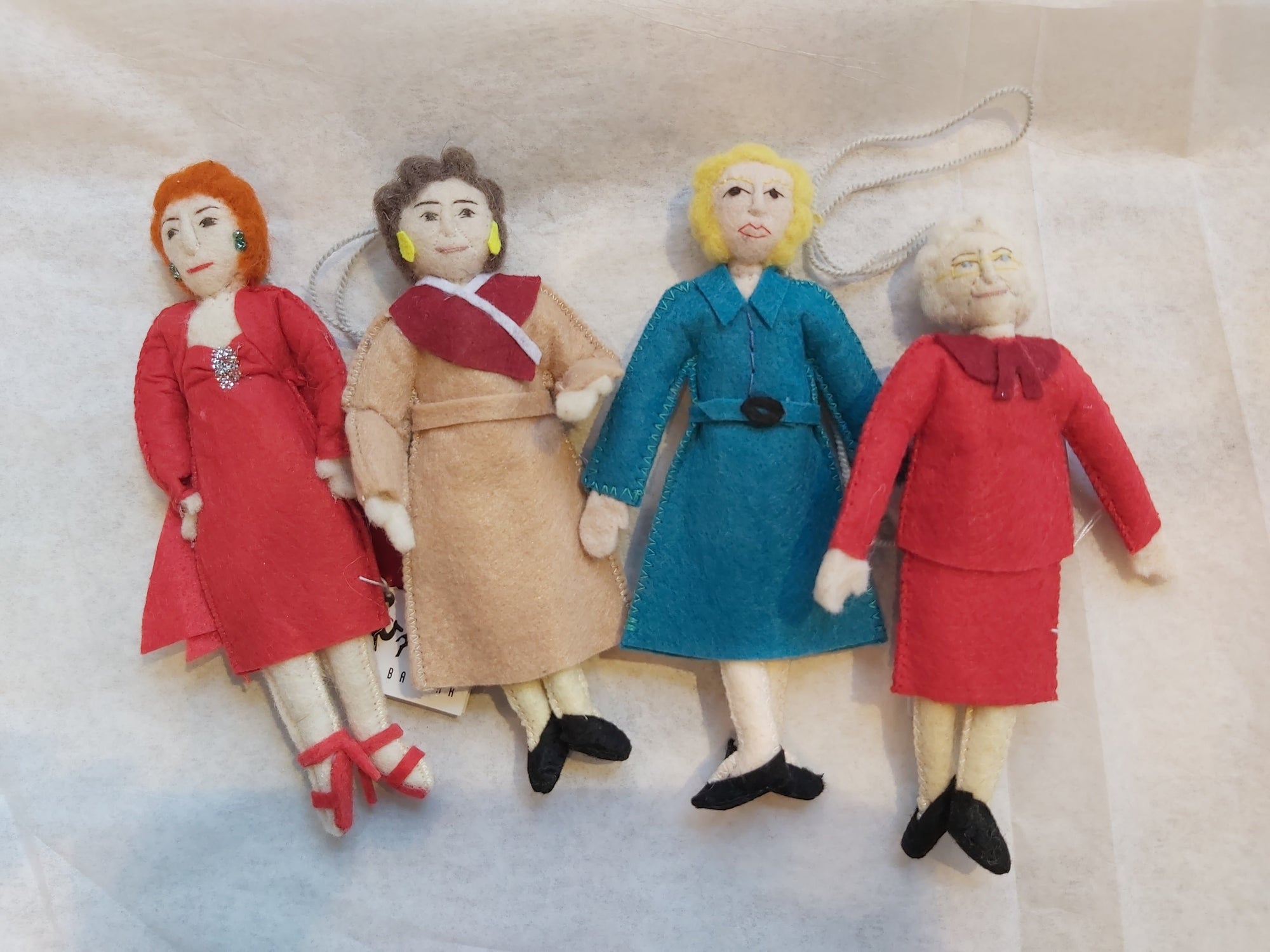 felt Golden Girls ornament set of 4