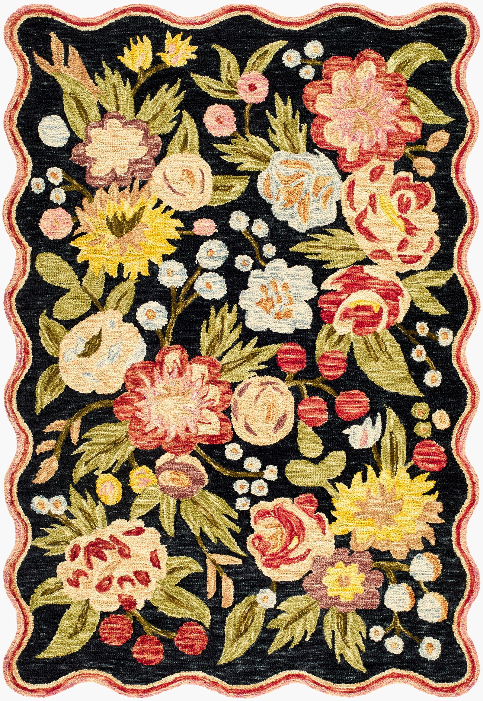 Garden Festival Rug in Ebony