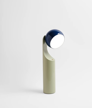 Mono portable reading lamp in royal blue/mint