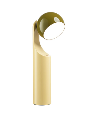 Mono portable reading lamp in verde olive/natural yellow