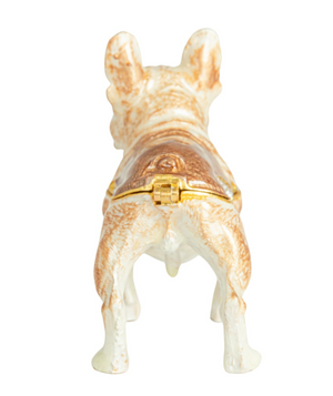 French Bulldog Shaped Jewelled Trinket Box