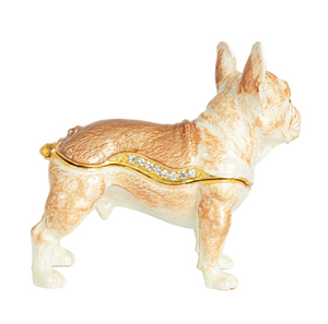 French Bulldog Shaped Jewelled Trinket Box