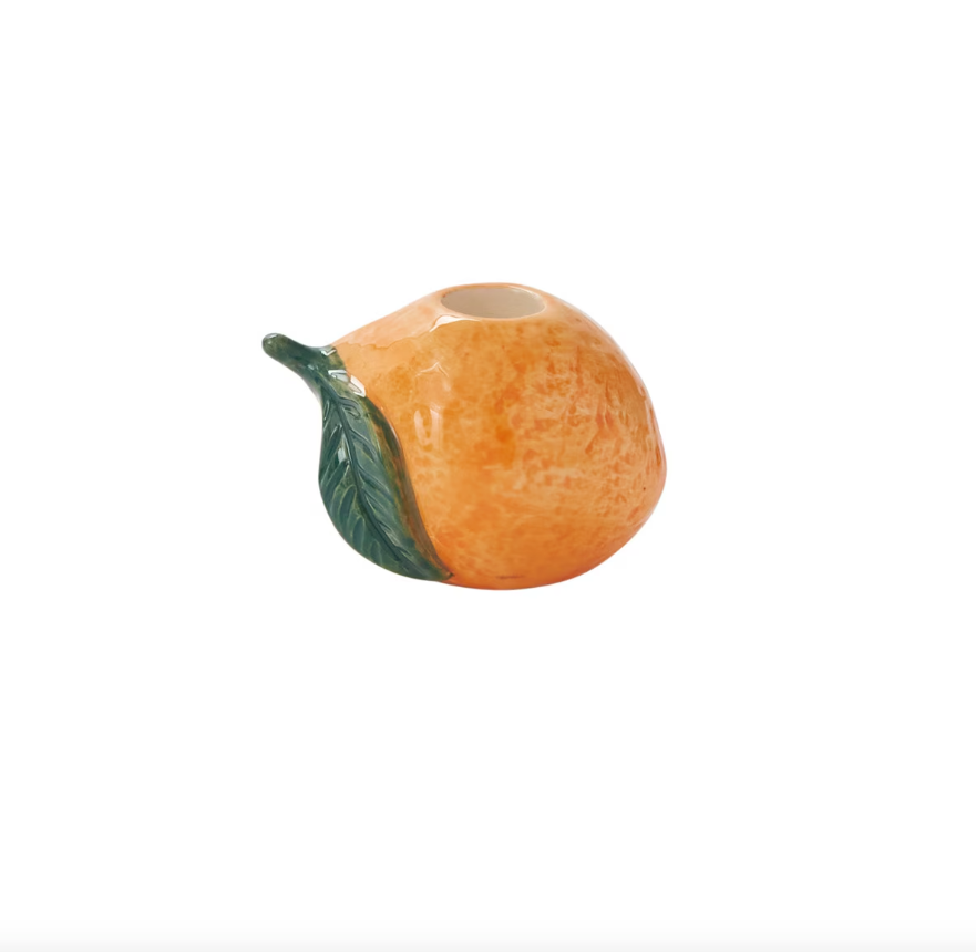 Orange Fresh Fruit Candleholder