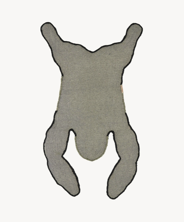 handmade small wool gorilla rug (back)