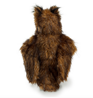 great horned owl puppet- back view