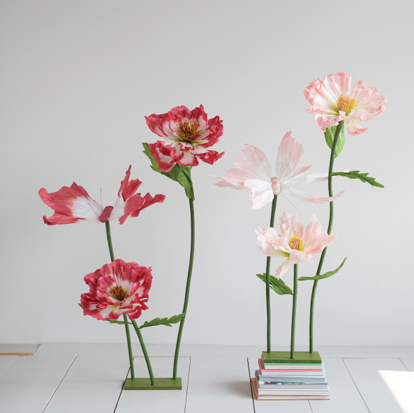 Handmade Paper Flowers & Butterfly 50" (2 Colours)