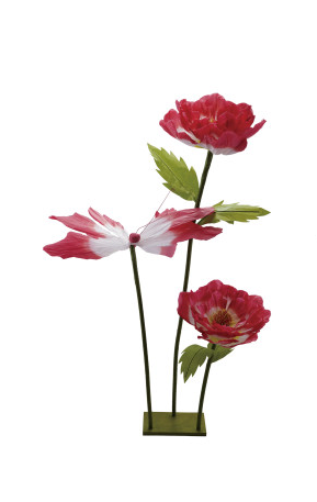 Handmade Paper Flowers & Butterfly 50" (2 Colours)