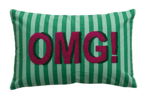 Embroidered Expression Lumbar Pillow