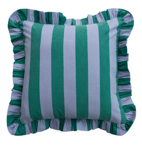 Striped Ruffle Pillow