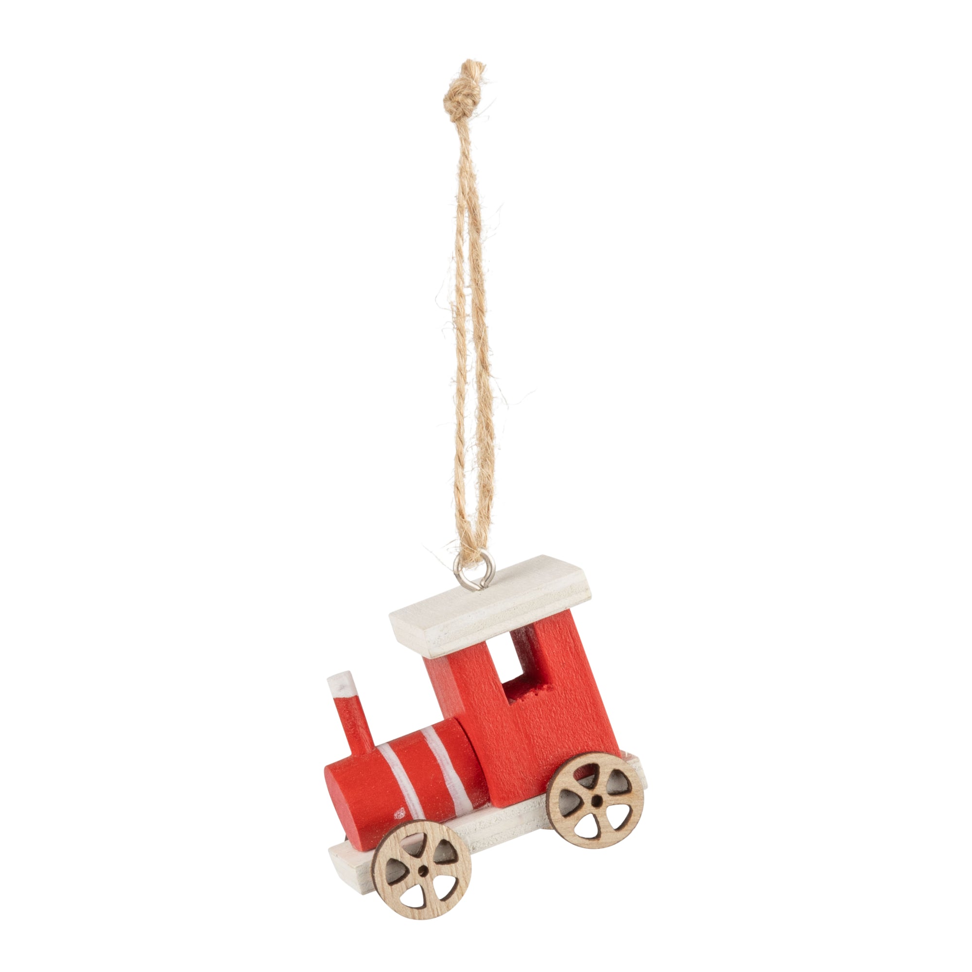 Wood train ornament.