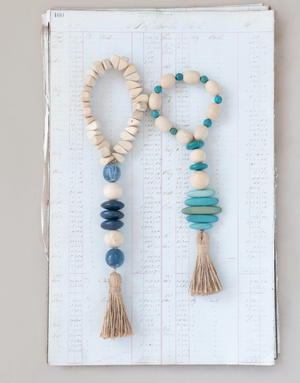 Wood Beads with Jute Tassels