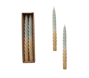 Twisted Ombre Taper Candles- 10"