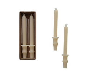 Pleated Taper Candles w Urn Base- 10"