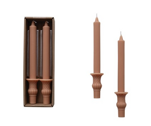 Pleated Taper Candles w Urn Base- 10"