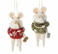 Knitted Sweater Skiing Mouse (2 colours)