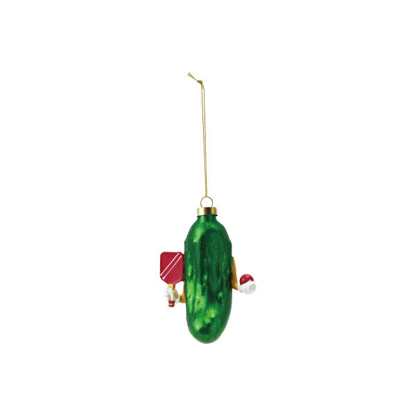 Pickleball Glass Ornament