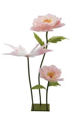 Handmade Paper Flowers & Butterfly 50" (2 Colours)