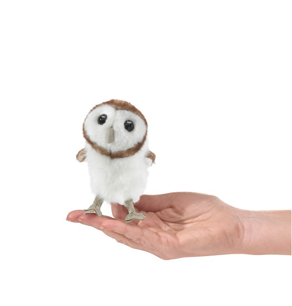 mini barn owl finger puppet