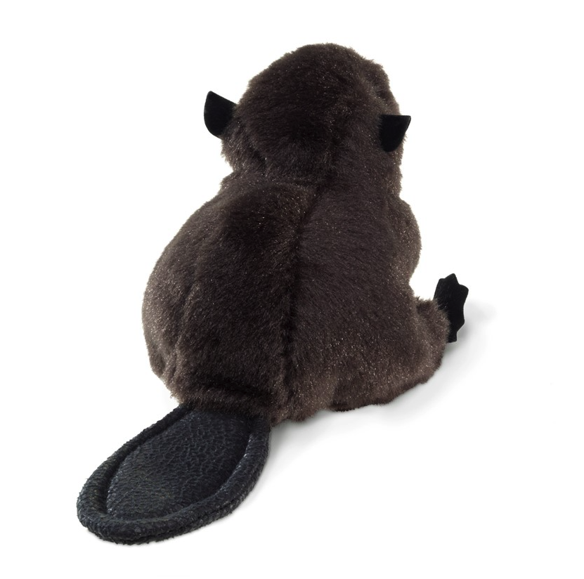 mini beaver finger puppet- back view