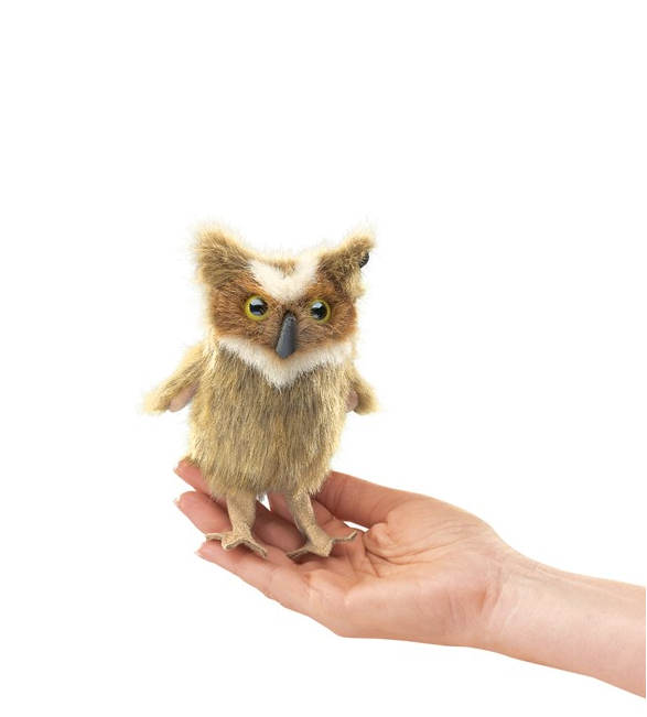 mini great horned owl finger puppet