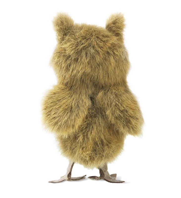 mini great horned owl finger puppet- back view